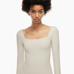 Aritzia Contour Longsleeve Bodysuit Long-sleeve square-neck bodysuit